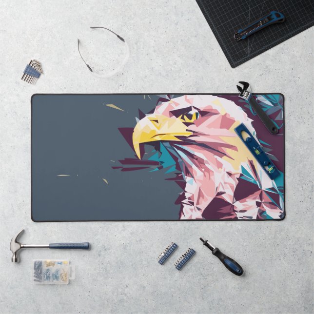 Geometric Bald Eagle Desk Mat (Workstation)