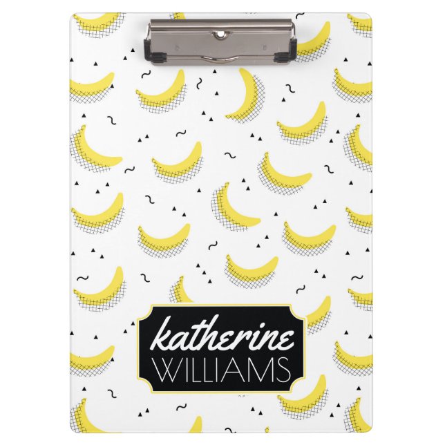 Geometric Bananas | Add Your Name Clipboard (Front)