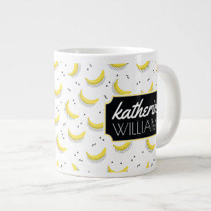 Geometric Bananas   Add Your Name Large Coffee Mug