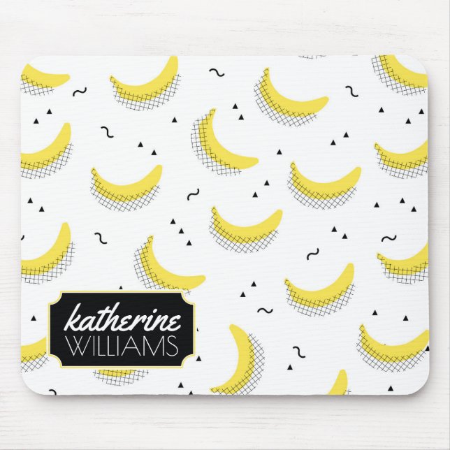 Geometric Bananas | Add Your Name Mouse Mat (Front)