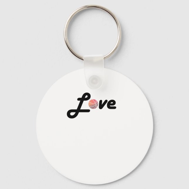 Geometric Basketball Shape Low Poly Basketball Gif Key Ring (Front)