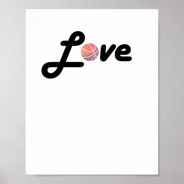 Geometric Basketball Shape Low Poly Basketball Gif Poster (Front)