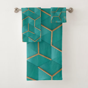 geometric bath towel set
