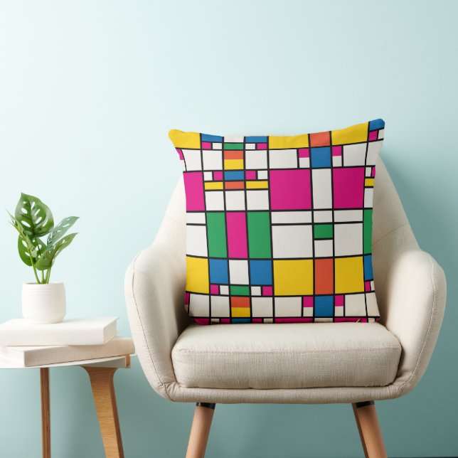 Geometric Bauhaus Pattern Cushion (Chair)