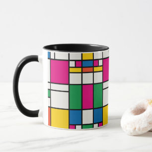 Geometric Bauhaus Pattern Mug