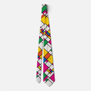 Geometric Bauhaus Pattern Tie