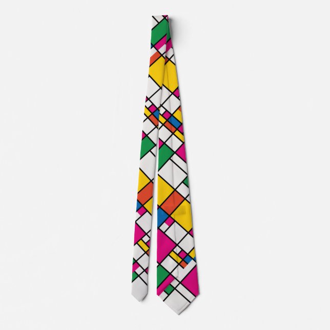 Geometric Bauhaus Pattern Tie (Back)