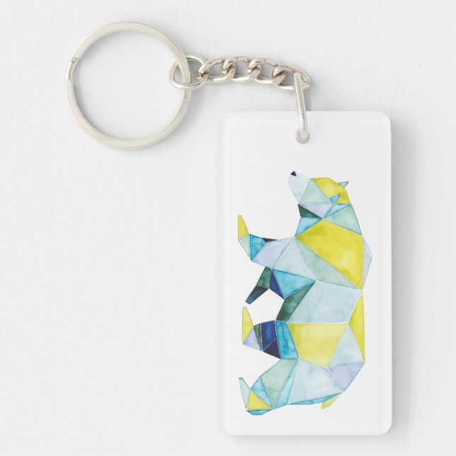 Geometric Bear Animal Key Ring (Front)