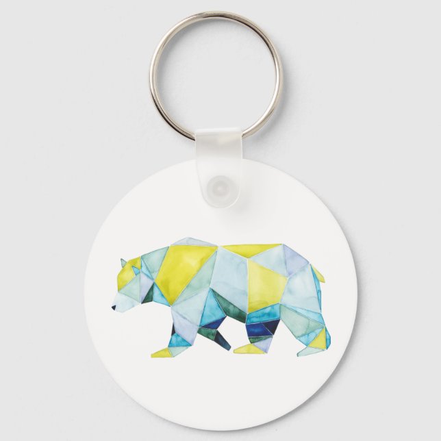 Geometric Bear Animal Key Ring (Front)