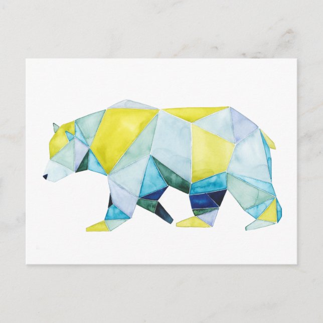 Geometric Bear Animal Postcard (Front)