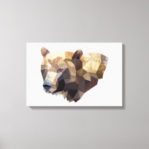 Geometric Bear Illustration Canvas