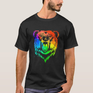 Geometric Bear Lgbt Rainbow Gay Pride Brown Bear C T-Shirt