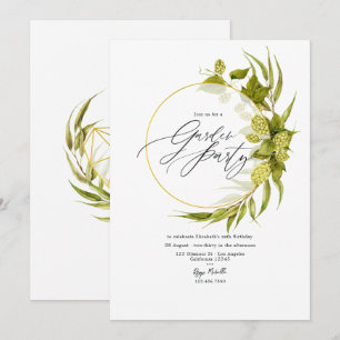 Geometric Beer Willow Garden Party Invitation