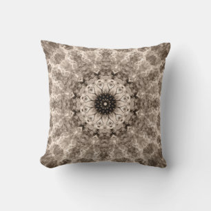geometric, beige, brown, mandalas cushion