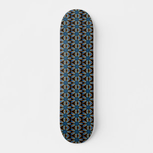 geometric black and blue skateboard