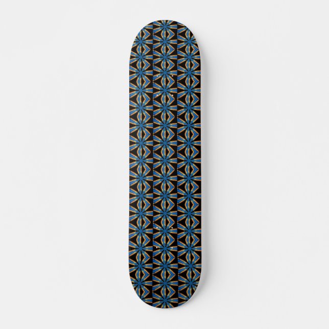 geometric black and blue skateboard (Front)
