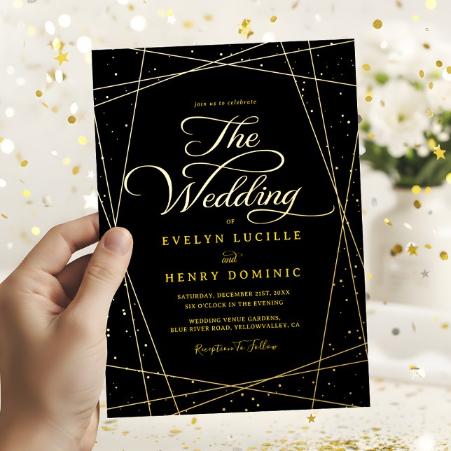 Geometric Black and Gold Luxury Wedding (Creator Uploaded)