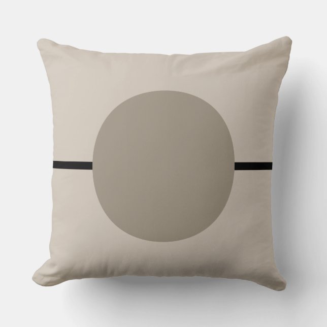 Geometric Black and Ivory Circle Modern Cushion (Front)