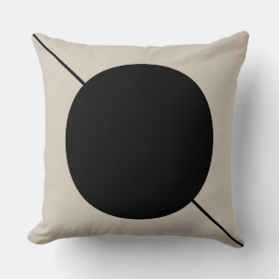 Geometric Black and Ivory Circle Modern Cushion