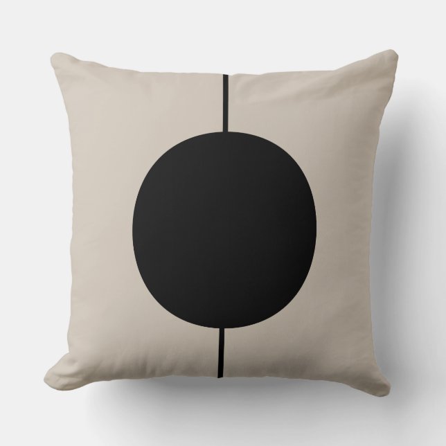 Geometric Black and Ivory Circle Modern Cushion (Front)