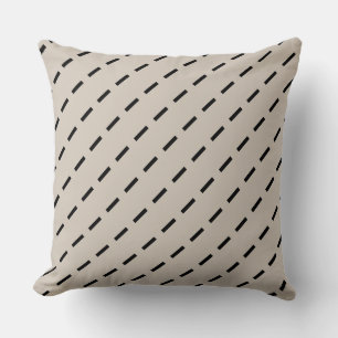 Geometric Black and Ivory dash Modern Cushion