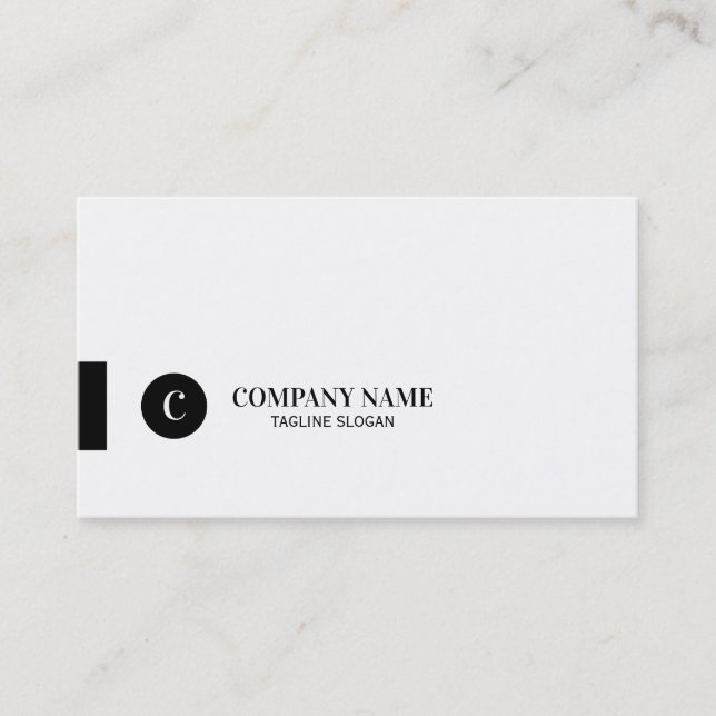 Geometric Black And White Business Card (Front)