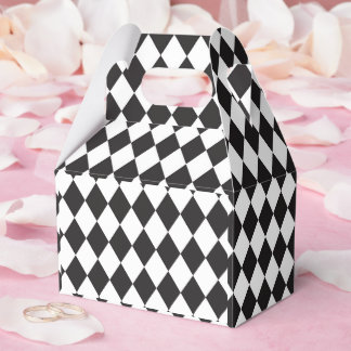Geometric Black and White Diamond Halloween Favour Box