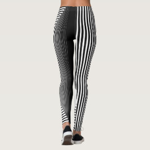 geometric black and white pattern leggings