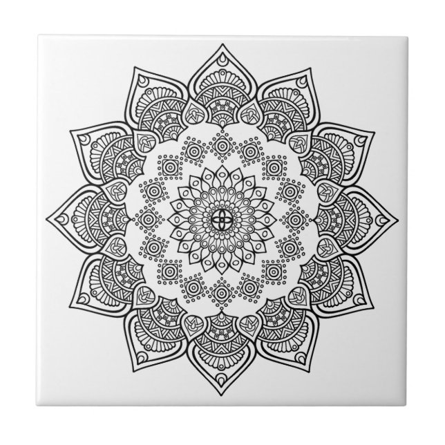 Geometric Black and White Template Tile (Front)