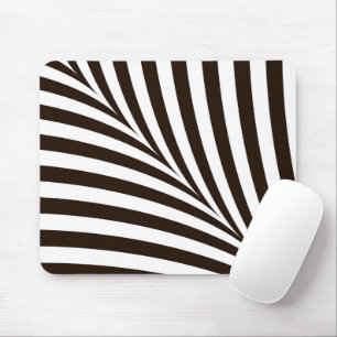 Geometric black and white Zebra stripes Mouse Mat