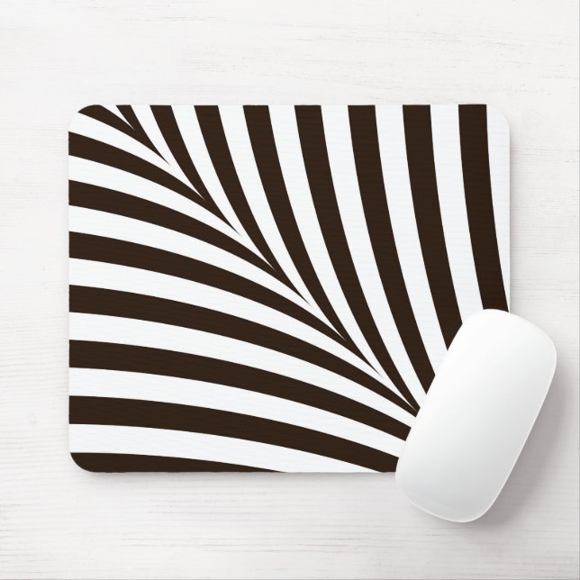 Geometric black and white Zebra stripes Mouse Mat (With Mouse)
