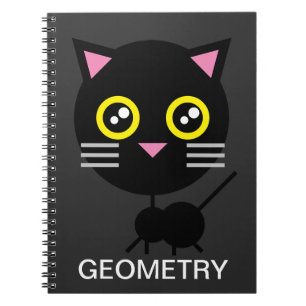 Geometric Black Cat Notebook