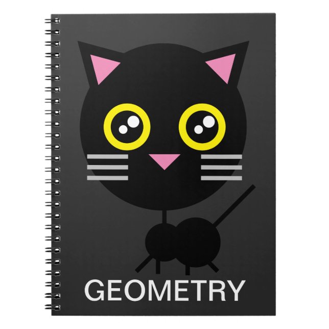 Geometric Black Cat  Notebook (Front)