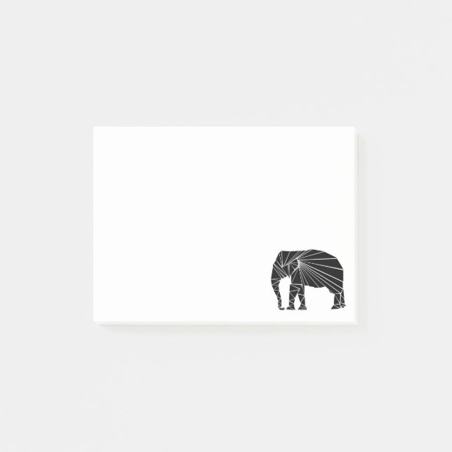 Geometric black elephant post-it notes (Front)