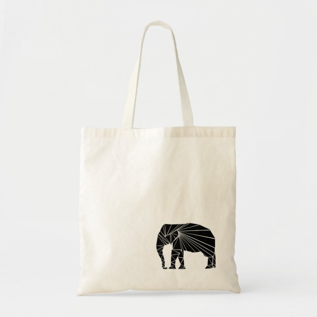 Geometric black elephant tote bag (Front)