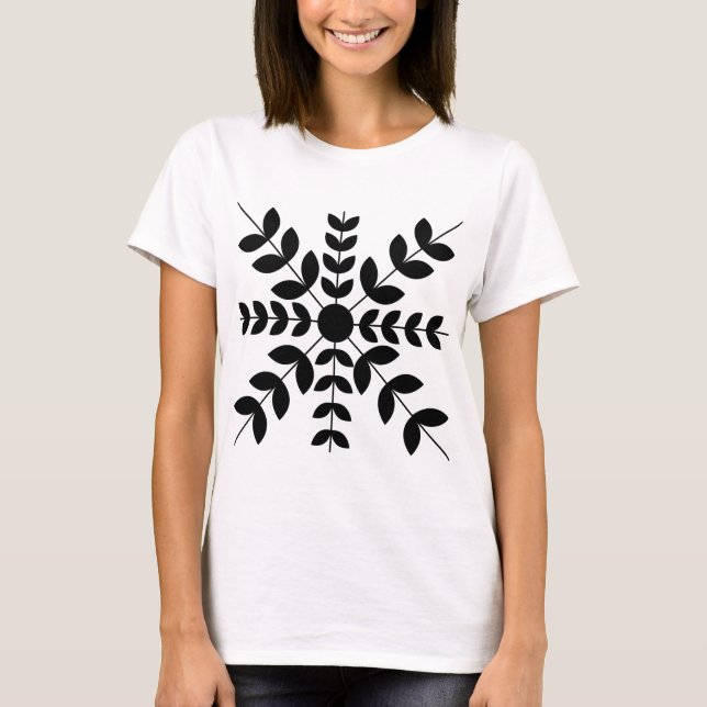 Geometric Black Floral T-Shirt (Front)