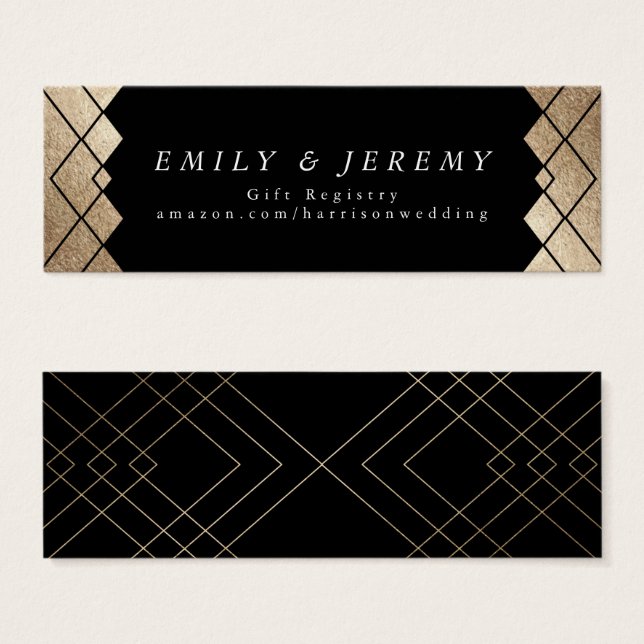 Geometric Black Gold Gatsby Wedding Gifts (Front & Back)