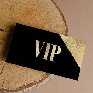 Geometric black gold glam VIP card club member