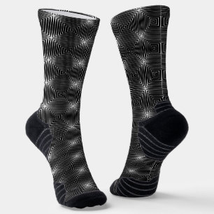 Geometric Black Illusion Socks
