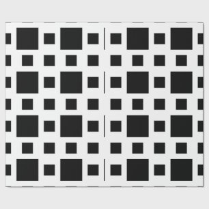 Geometric Black Squares Wrapping Paper