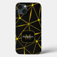 Geometric black triangles gold lines Monogram