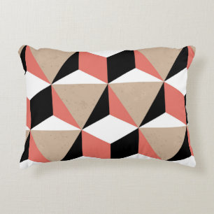 Geometric black white coral pattern. decorative cushion