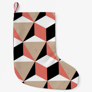 Geometric black white coral pattern. small christmas stocking