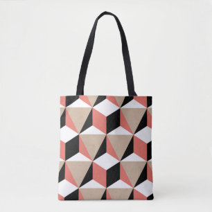 Geometric black white coral pattern. tote bag