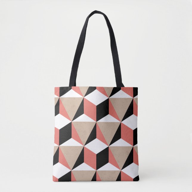 Geometric black white coral pattern. tote bag (Front)