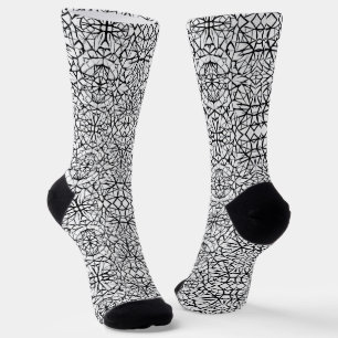 Geometric black white design abstract art socks