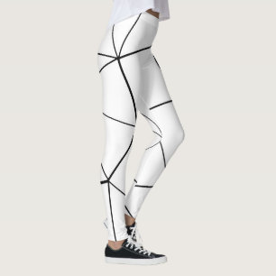 Geometric black white triangles lines retro cool leggings