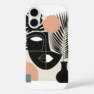 Geometric Black Woman iPhone 16 Case