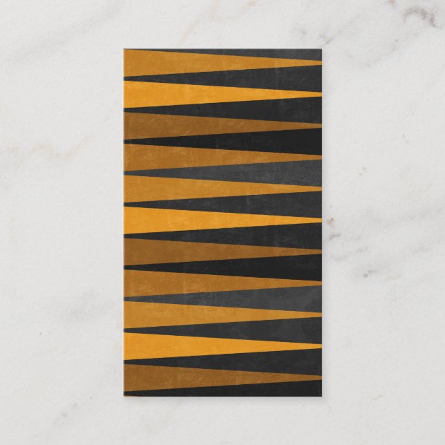 Geometric Black Yellow Business Card (Front)