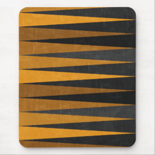 Geometric Black Yellow Mouse Mat